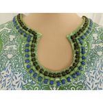 London Times Sheath Dress Paisley Beaded Horseshoe neck sleeveless Cotton sz 8 Photo 3