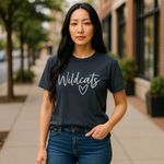 Bella Canvas WILDCATS Heather Blue Tee  Size Large Script‎ Photo 1