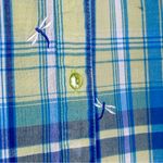 Vintage Bobbie Brooks Sz M 100% Cotton Dragonfly Button Up Green/Blue Plaid Blue Size M Photo 3