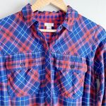 J.Crew Flannel Shirt Dress with Pockets in Red & Blue Plaid, Size XS Photo 3