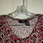 East 5th  Brown/Pink Floral Scoop Neck Short Sleeve Top L Photo 2