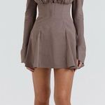 House Of CB Carlina Mocha Long Sleeve Mini Dress Photo 0