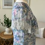 Jessica McClintock Vintage Floral Garden Lace Trim Maxi Prom Bridesmaid Dress Photo 15