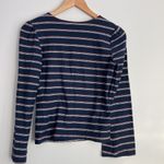 Striped Navy Blue Long Sleeve Top sz Small Photo 4