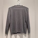 ZARA  Gray Pearl Embellished Cardigan Sweater Size Small Photo 1