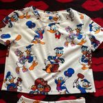 Donald Duck daisy print two piece top skirt set XS Photo 1