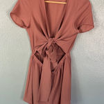 Princess Polly Rust Tie-Front Romper Photo 0