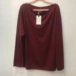 NWT woman’s plus size maroon sweatshirt blouse sz 2XL Red Photo 1