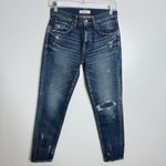 NWOT Moussy Vintage Lenwood Ankle Distressed Blue Skinny Jeans Size 25 Photo 1
