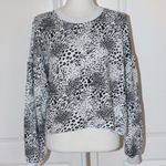Joie  Jeyne Black & White Animal Leopard Print Sweatshirt Photo 1