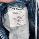 Cello  Hi Rise Distressed Raw Hem‎ Straight Leg Jeans Blue Denim Size 5 destroyed Photo 2