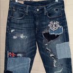 Ralph Lauren POLO  (RARE) Astor Slim Boyfriend Patchwork Denim Jeans Photo 2