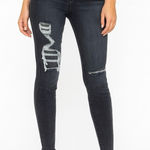 American Eagle   Skinny Jeans Womens 2 Gray Distressed Next Level Stretch Skater Photo 0