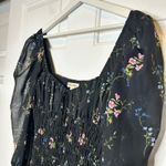 For Love & Lemons Dixon Black‎ Floral Mini Dress Smocked M Black Size M Photo 3
