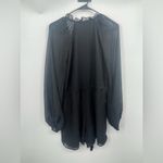 Forever 21 Forever, 21 women's black romper blouse size small with‎ sheer arms Photo 3