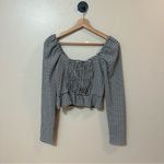 Topshop NWT ASOS Gingham Shirred Top in Black White Check Size 4 Photo 7