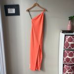 Solace London  Dress One Shoulder Slit Open Back Petch Maxi Dress Orange Size 4 Photo 2