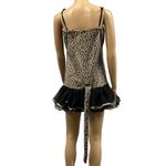 Leopard Print Mini Dress Detachable Tail Halloween Costume Cosplay Womens Medium Black Photo 4