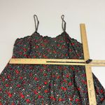 Urban Outfitters Dress Womens Small Black Floral Tiered Babydoll Mini Lace Trim Photo 6