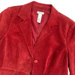 Red Suede Blazer Jacket Women's XL Button Pockets Liz & Co Western Boho Holiday Photo 1