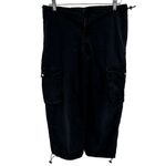 PacSun Parachute Pants Low Rise Baggy Loose Relaxed Cord Waistband Black Small Photo 1