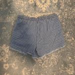 White And Blue Stripped Jean Shorts Size M Photo 2