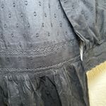 Superdry women's 8 Black Eyelet Long Sleeve Mini Dress minimal career boho Photo 2