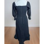 Sim & Sam  Black Ruffle Dress Cottagecore Peasant Boho Midi Puff Goth Sz S Photo 3