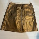 Urban Outfitters Gold Metallic Bronze Brown  Y2K Grunge Festival Skirt Small Chic Photo 0