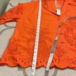 Anthropologie Damson Madder Martina Short Sleeve button down shirt, size medium Orange Photo 2