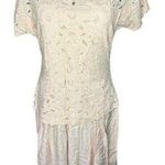 dress cutwork lace pink vintage romantic shoulder pads Size M Photo 0