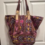 Aztec Print Boho Tote Bag with Snap Closure Pink Photo 1