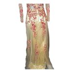 MEIER Women’s Illusion Long Sleeve Embroidery Prom/Formal Dress – Size 8 NWT Red Photo 4