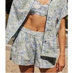 Summersalt  Women's Green & Blue Floral The Poolside Poplin Pull-On Shorts Size S Photo 2