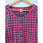 Duluth Trading Co Organic Cotton Free Range Buffalo Check Plaid 3/4 Sleeve Tunic Red Size 2X Photo 1