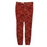Anthropologie Pilcro High Rise Button Fly Skinny Corduroy Pants Orange Motif 26 Photo 1