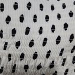 White and Black Polka Dot Puff Sleeve Cropped Smocked Corset Like Women's Blouse Size XS Photo 7