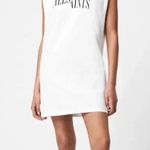 ALLSAINTS  Coni Dropout Shirt Dress Sleeveless Shoulder Pads Cotton Small White Photo 1