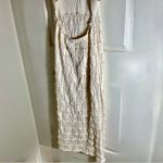 ZARA  Boho-Chic Ivory Crochet Midi Dress – V-Neck & Spaghetti Straps Size Large Photo 9
