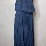 PRETTYGARDEN NWOT Pretty Garden Size XXL Navy Blue Dress Eyelet Halter Aline Midi Accordion Photo 8