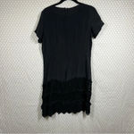 Johnny Was ‎ 4 Love And Liberty Black Silk Beaded Crochet Dress Photo 5