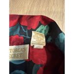 Victoria's Secret  Vintage Gold Label L Night Shirt Silky Black Red Floral Y2K Photo 5