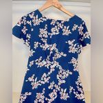 Bobeau NWT  Short Flutter sleeve open back midi dress- navy- size M Photo 5