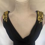 Camille La Vie Beaded Floor Length Gown Sz 6 Black Back Cowl Witchy Glam Goth Photo 7