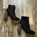 Betsey Johnson Black Boots with Colorful Heel Size 9 Photo 1
