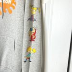 Nickelodeon ‎ Hoodie Pullover Gray 90s Cartoon Characters TV Show Sweatshirt Photo 2