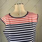 Draper James Draper James Stripe Ponte A-Line Dress Navy Coral Photo 2