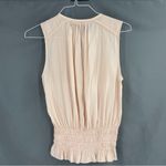 Ramy Brook  Sleeveless Fitted Waist Silky Pale Pink Blouse Top Photo 5