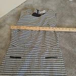 Liz Claiborne  Size 4 Houndstooth Black White Dress Sleeveless Pockets Profession Photo 12