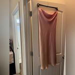 ZARA Strapless Satin Midi Dress Photo 4